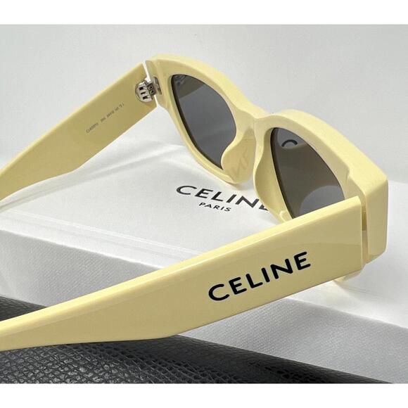 NEW CELINE YELLOW SQUARE EYEWEAR   SUNGLASSES NWOT Case Box Auth
